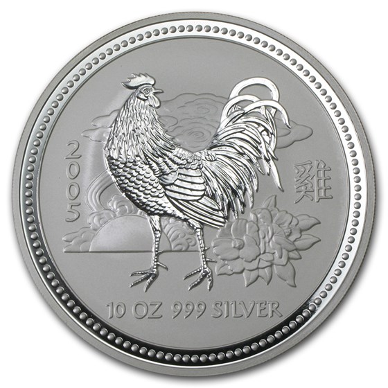 2005 Australia 10 oz Silver Year of the Rooster BU 2005 Australia 10 oz Silver Year of the Rooster BU